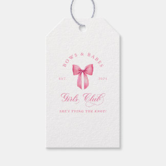 Étiquettes-cadeau Club des filles Bows and Babes Bachelorette