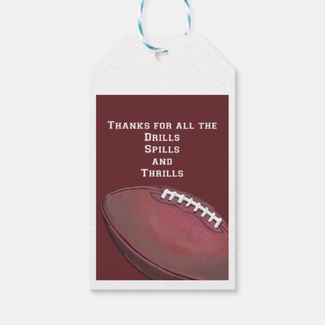 Étiquettes-cadeau Coach Football Art Merci (Dos)