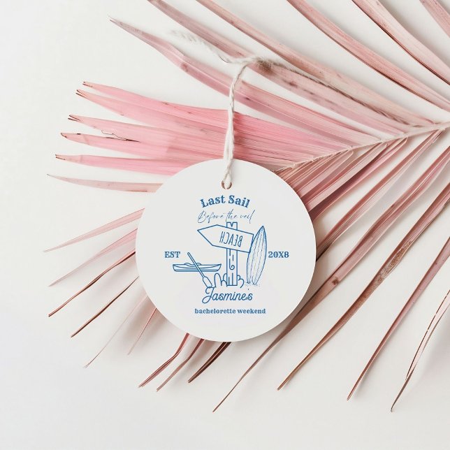 Étiquettes Cadeau Coastère cowgirl Blue Ocean Bachelorette week-end (Créateur téléchargé)