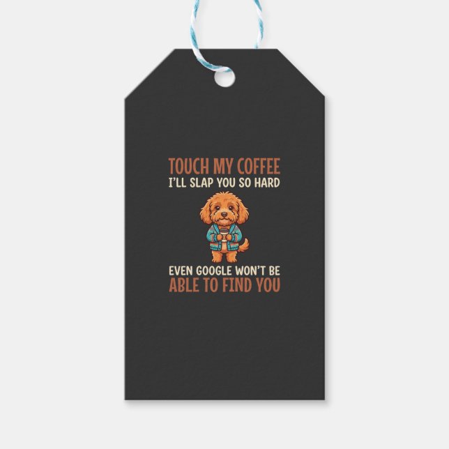 Étiquettes-cadeau Cockapoo Amoureux de Café Drôle (Devant)