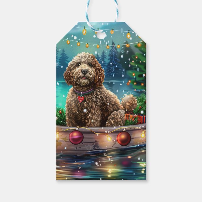Étiquettes-cadeau Cockapoo Christmas Festive Voyage (Devant)