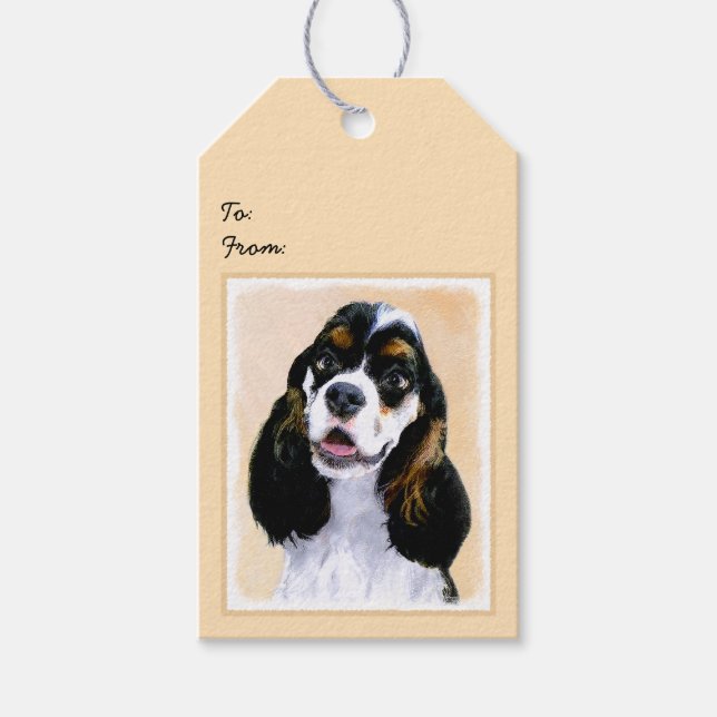 Étiquettes-cadeau Cocker Spaniel (Parti) Peinture - Art Chien origin (Devant)