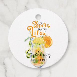 Étiquettes Cadeau Cocktail Aperol Spritz de style italien pour une b