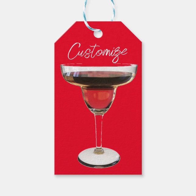Étiquettes-cadeau Cocktail Big Red Margarita Boire Thunder_Cove (Devant)