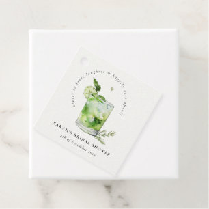 Étiquettes Cadeau Cocktail de mariage élégant Margarita verte