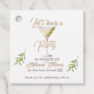 Étiquettes Cadeau Cocktail d'été pour femmes 50e fête d'anniversaire