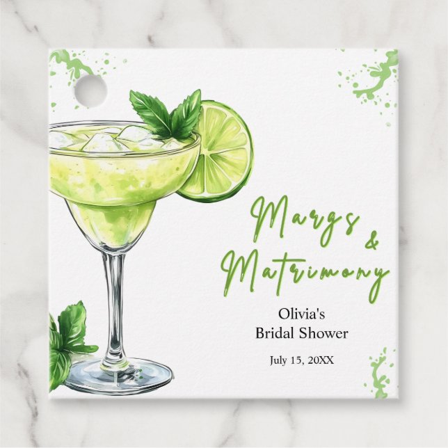 Étiquettes Cadeau Cocktail Margs et mariage Shower de mariage  (Devant)