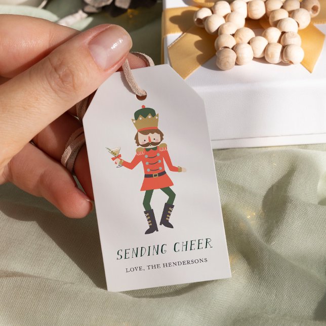 Étiquettes-cadeau Cocktail Nutcracker "Envoi de Joie" Noël (Créateur téléchargé)