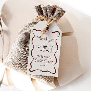 Étiquettes-cadeau Cocktails Dessinés à la Main Cadre Ondulé Baby Sho