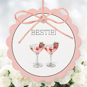 Étiquettes Cadeau Cocktails Gal Pal Strawberry de la fête de la Sain