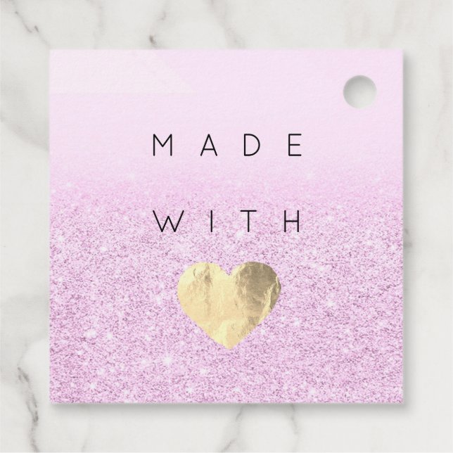 Étiquettes Cadeau Code de réduction Logo Gold Heart Merci Shopping (Dos)