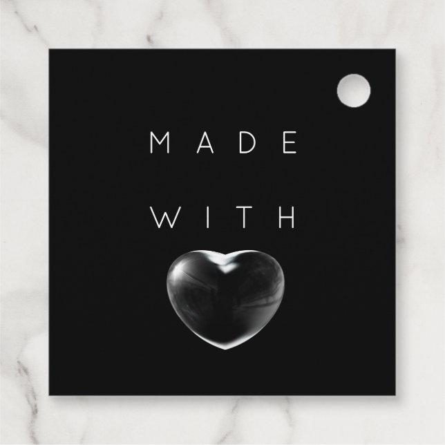 Étiquettes Cadeau Code de réduction Logo Gold Heart Remerciements mi (Dos)