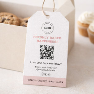 Étiquettes-cadeau Code QR Logo Boulangerie Réseaux Sociaux
