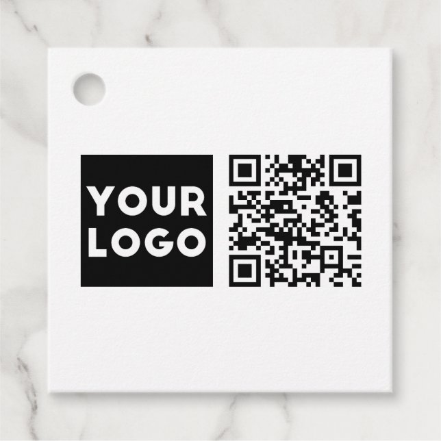 Étiquettes Cadeau Code QR modifiable et logo ou image de votre entre (Devant)
