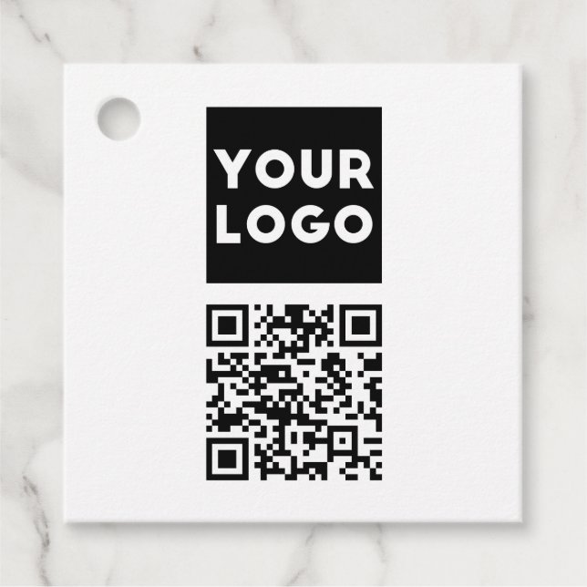 Étiquettes Cadeau Code QR modifiable et logo ou image de votre entre (Devant)