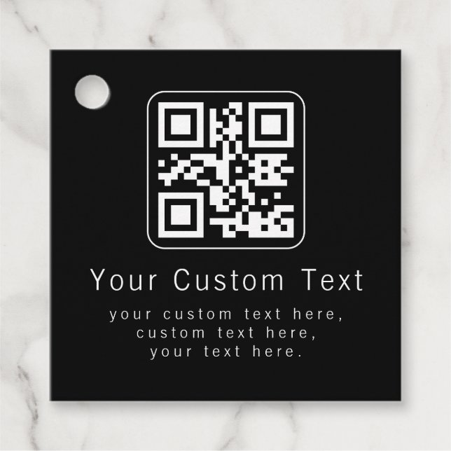 Étiquettes Cadeau Code QR personnalisable & modèle de texte modifiab (Devant)