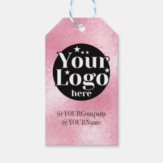 Étiquettes-cadeau Code QR personnalisé rose logo merci Marque rose