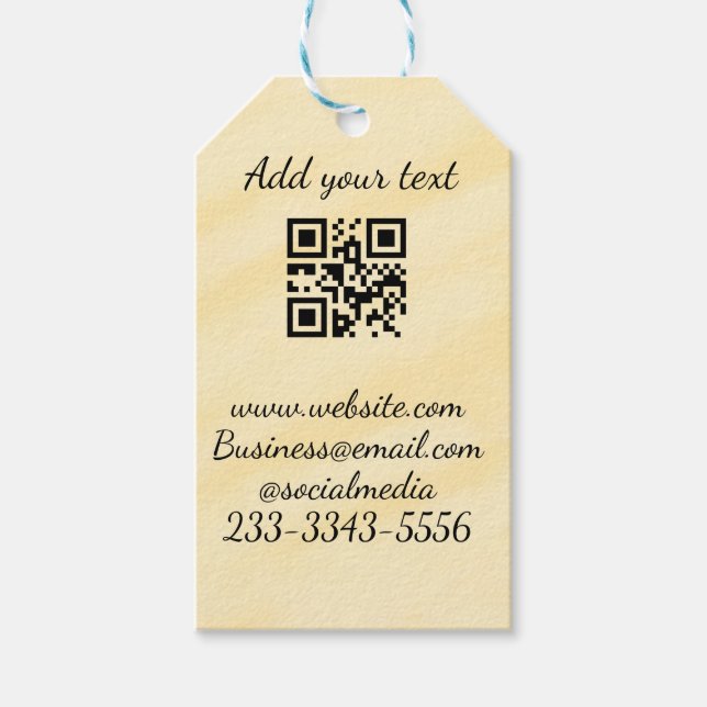Étiquettes-cadeau code QR personnalisé simple ajouter votre nom text (Devant)