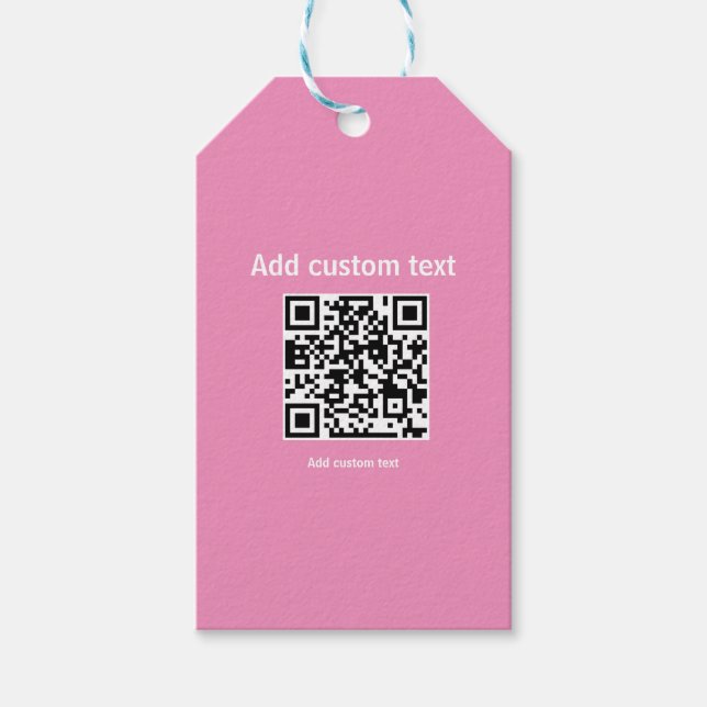 Étiquettes-cadeau code QR personnalisé site web personnalisé rose Ta (Devant)
