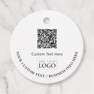 Étiquettes Cadeau Code QR promotionnel de logo d'entreprise simple