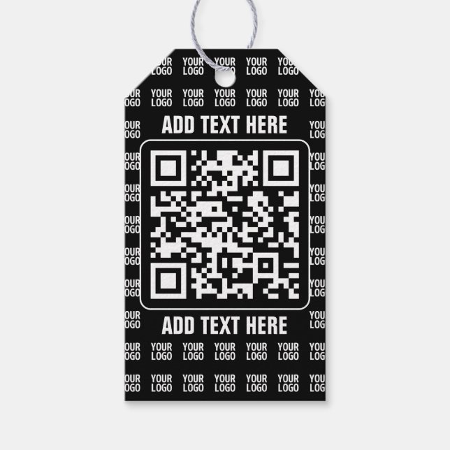 Étiquettes-cadeau Code QR promotionnel (modifiable) plus motif de lo (Devant)