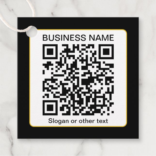 Étiquettes Cadeau Code QR scannable modifiable + Nom de votre entrep (Devant)