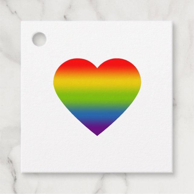Étiquettes Cadeau Cœur Arc-en-ciel (Devant)