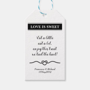 Étiquettes-cadeau Coeur de corde nautique élégant Faveurs de mariage