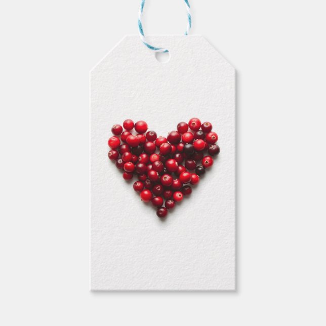 Étiquettes-cadeau Cœur de Cranberry (Devant)
