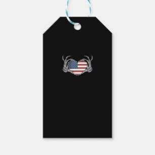 Étiquettes-cadeau Coeur de drapeau américain