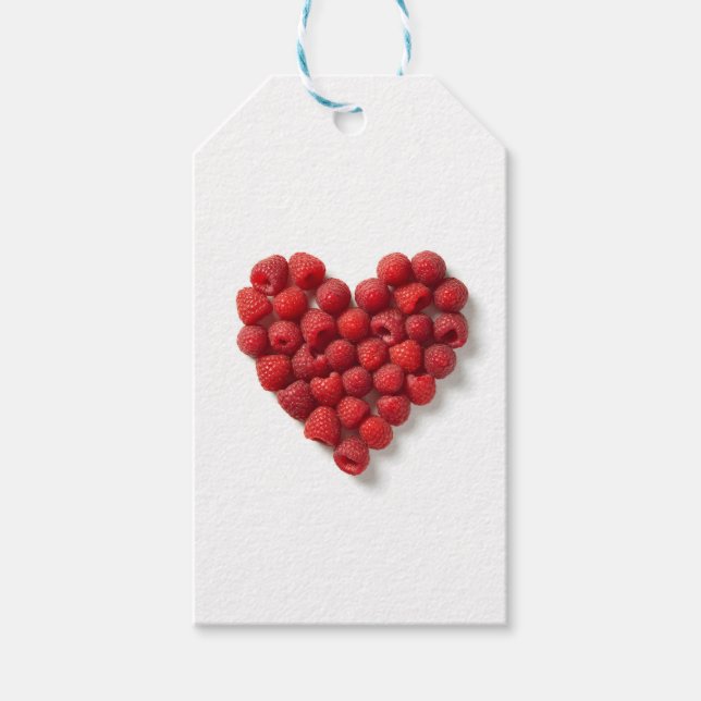Étiquettes-cadeau Cœur de framboise (Devant)