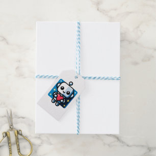 Étiquettes-cadeau Coeur de tenue de robot mignon - Amour adorable et