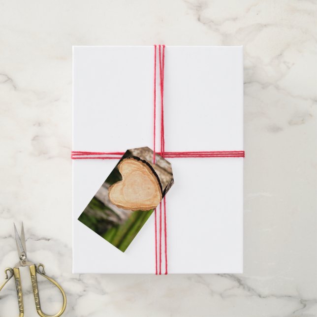 Étiquettes-cadeau coeur en bois (Avec de la ficelle)