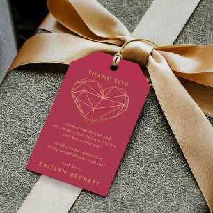 Étiquettes-cadeau Cœur géométrique pour la Saint-Valentin Enterremen