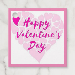 ÉTIQUETTES CADEAU COEUR "HEUREUSE SAINTE-VALENTIN"