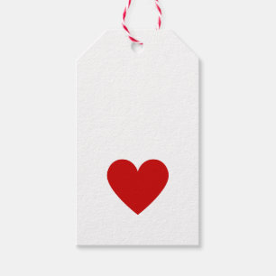 Étiquettes-cadeau Cœur Rouge Moderne Minimaliste Simple Amour Élégan