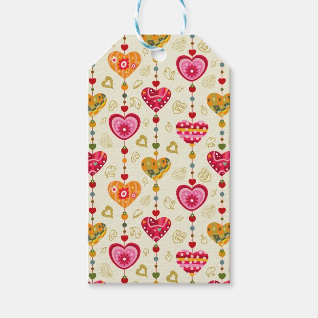 Étiquettes-cadeau Coeurs (Devant)