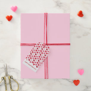 Étiquettes-cadeau Cœurs aquarelle rouge et rose pour la Saint-Valent