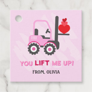 Étiquettes Cadeau Coeurs Camion rose Valentines Tags cadeaux