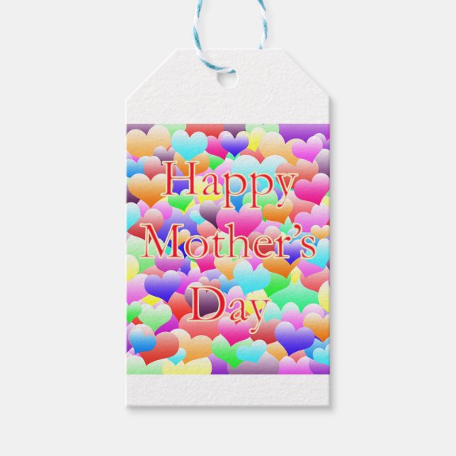 Étiquettes-cadeau Coeurs de la fête des mères (Devant)