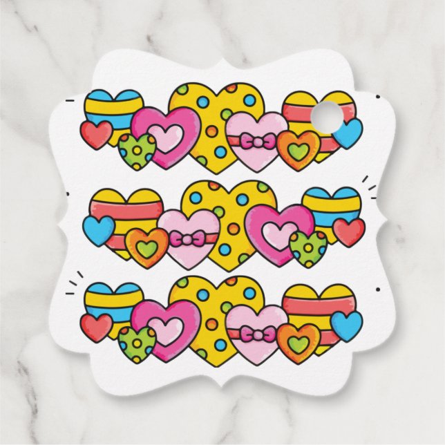 Étiquettes Cadeau Cœurs de la Saint-Valentin (Dos)