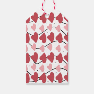 Étiquettes-cadeau Cœurs de la Saint-Valentin Motif à points et gribo