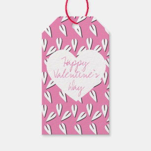 Étiquettes-cadeau Cœurs de la Saint-Valentin Motif Merci Rose