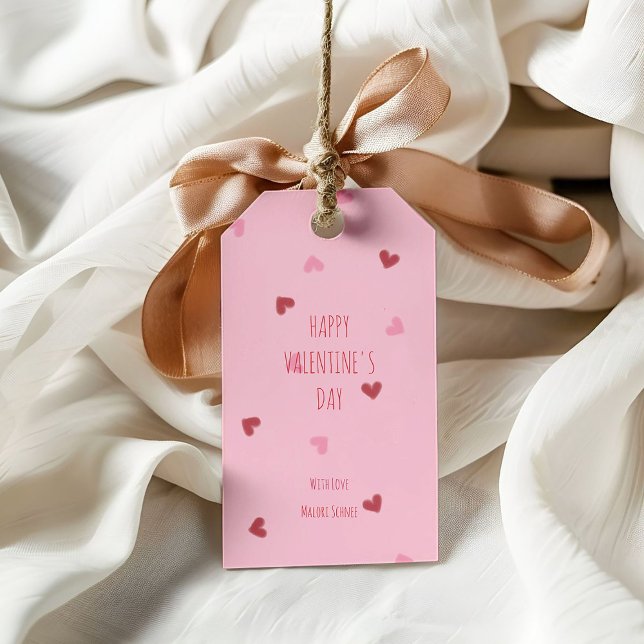 Étiquettes-cadeau Cœurs Éparpillés – Joyeuse Saint-Valentin (Créateur téléchargé)