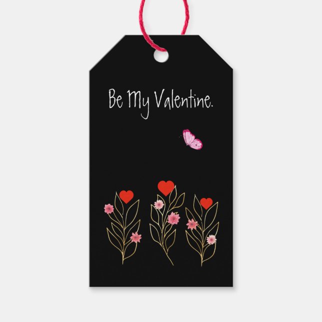 Étiquettes-cadeau Coeurs Et Fleurs (Devant)