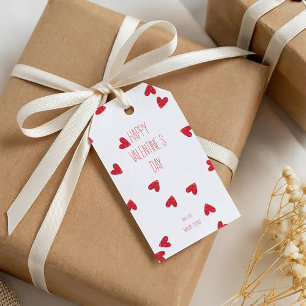 Étiquettes-cadeau Cœurs gribouillés rouges – Joyuse Saint-Valentin