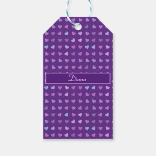 ÉTIQUETTES-CADEAU COEURS PASTEL PURPLE PERSONNALISÉ