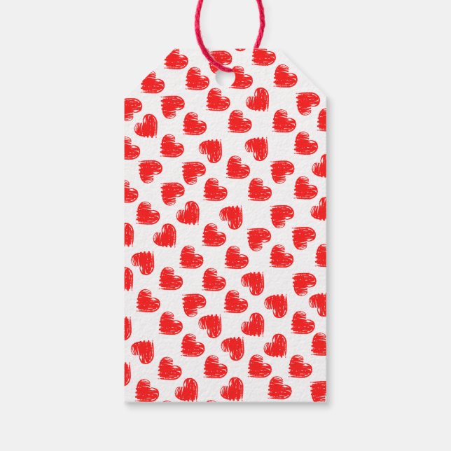 Étiquettes-cadeau Cœurs rouges (Dos)