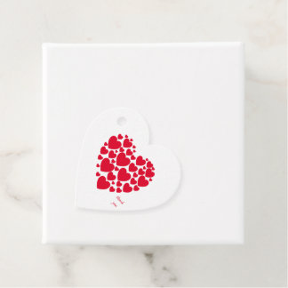Étiquettes Cadeau Coeurs rouges