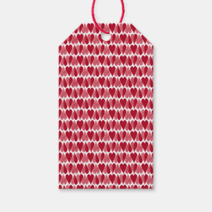 Étiquettes-cadeau Coeurs rouges, coeurs, blanc, rouge, Saint Valenti
